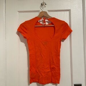 Ralph Lauren open-back orange T-shirt